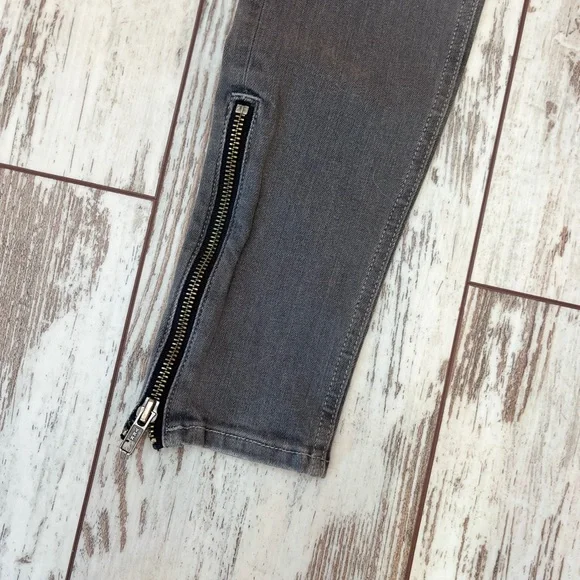 Rag & Bone Moto Skinny Jeans Buxton Gray Ankle Zip Size 25 NWOT - Picture 8 of 16